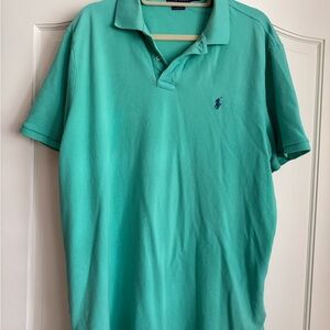 Ralph Lauren Men’s Polo Shirt - Aqua with Navy Logo